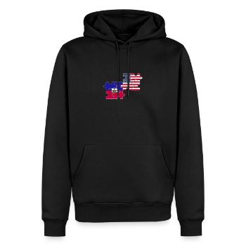 Haïti USA Drapeau américain Haïtien - Sweat à capuche Premium bio Homme - noir - Devant - Nico (187cm)