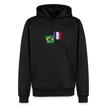 Brasilien Frankreich Vintage Flagge Brasilianer - Männer Premium Bio Hoodie - Schwarz - Vorne - Nico (187cm)