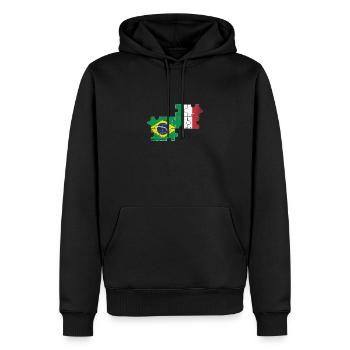 Brasilien Italien Vintage Flagge Brasilianer - Männer Premium Bio Hoodie - Schwarz - Vorne - Nico (187cm)