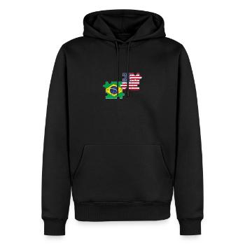 Brasilien USA Flagge Brasilianisch - Männer Premium Bio Hoodie - Schwarz - Vorne - Nico (187cm)
