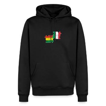 Bolivie Italie Drapeau Boliviens - Sweat à capuche Premium bio Homme - noir - Devant - Nico (187cm)