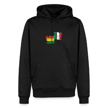 Bolivie Italie Drapeau Vintage Boliviens - Sweat à capuche Premium bio Homme - noir - Devant - Nico (187cm)