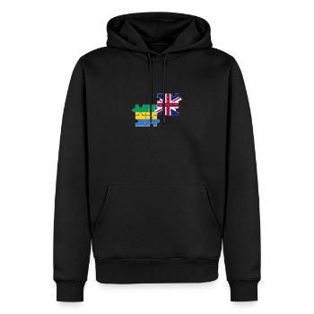 Gabon Drapeau du Royaume-Uni Gabonais britannique - Sweat à capuche Premium bio Homme - noir - Devant - Nico (187cm)