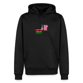 Kenya USA Flag Américain Kenyan - Sweat à capuche Premium bio Homme - noir - Devant - Nico (187cm)