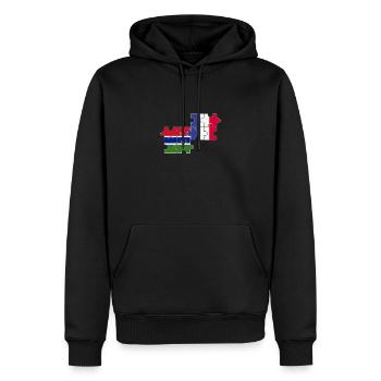 Gambie France Drapeau Français Gambien - Sweat à capuche Premium bio Homme - noir - Devant - Nico (187cm)