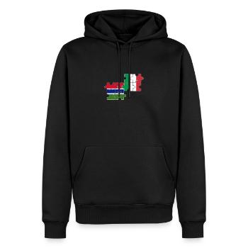 Gambie, Italie, drapeau, italien, gambien - Sweat à capuche Premium bio Homme - noir - Devant - Nico (187cm)