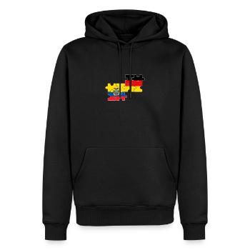 Équateur Allemagne Drapeau Allemands Équatoriens - Sweat à capuche Premium bio Homme - noir - Devant - Nico (187cm)