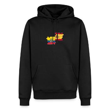 Equateur Espagne Drapeau Espagnols Équatoriens - Sweat à capuche Premium bio Homme - noir - Devant - Nico (187cm)