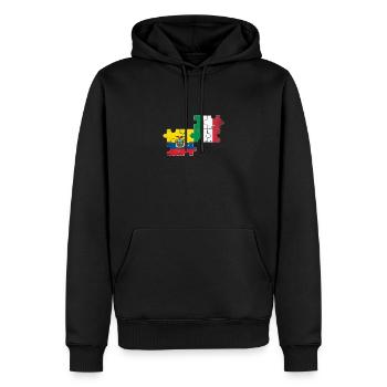 Equateur Italie Drapeau Vintage Équatorien - Sweat à capuche Premium bio Homme - noir - Devant - Nico (187cm)