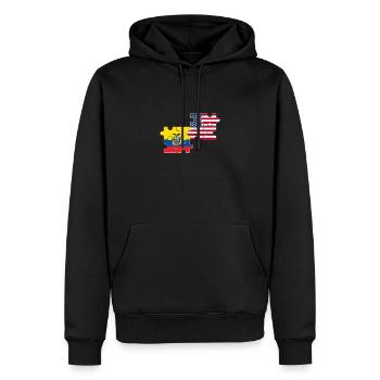 Equateur USA Drapeau américain Équatorien - Sweat à capuche Premium bio Homme - noir - Devant - Nico (187cm)