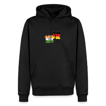 Inde Allemagne Drapeau Allemand Indien - Sweat à capuche Premium bio Homme - noir - Devant - Nico (187cm)