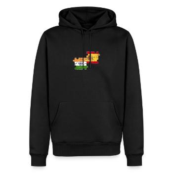 Inde Espagne Vintage Flag Espagnol Indien - Sweat à capuche Premium bio Homme - noir - Devant - Nico (187cm)