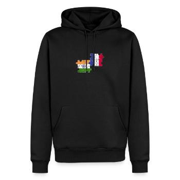 Indien Frankreich Vintage Flagge Franzose Inder - Männer Premium Bio Hoodie - Schwarz - Vorne - Nico (187cm)