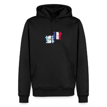 Guatemala France Drapeau Guatemala - Sweat à capuche Premium bio Homme - noir - Devant - Nico (187cm)