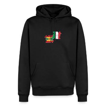 Grenade Italie Drapeau Grenade Italien - Sweat à capuche Premium bio Homme - noir - Devant - Nico (187cm)