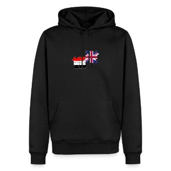 Yémen Drapeau britannique Yéménite britannique - Sweat à capuche Premium bio Homme - noir - Devant - Nico (187cm)