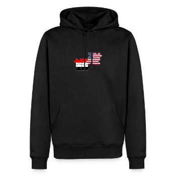 Yémen USA Drapeau Yéménite américain - Sweat à capuche Premium bio Homme - noir - Devant - Nico (187cm)