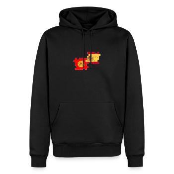 Kirghizistan Espagne Drapeau Kirghizistan espagnol - Sweat à capuche Premium bio Homme - noir - Devant - Nico (187cm)