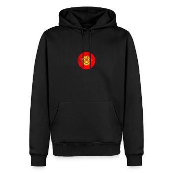 Kirghizistan Vintage Kirghize Drapeau Kirghize - Sweat à capuche Premium bio Homme - noir - Devant - Nico (187cm)