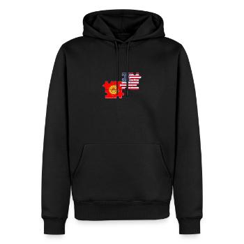 Kirgisistan USA Flagge Amerikanisch Kirgisisch - Männer Premium Bio Hoodie - Schwarz - Vorne - Nico (187cm)