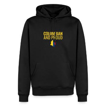 Carte colombienne et fière Drapeau de la Colombie - Sweat à capuche Premium bio Homme - noir - Devant - Nico (187cm)