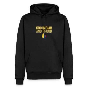Carte colombienne et fière vintage Drapeau de la Colombie - Sweat à capuche Premium bio Homme - noir - Devant - Nico (187cm)