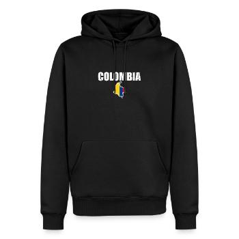 Carte d’époque de la Colombie Drapeau de la Colombie - Sweat à capuche Premium bio Homme - noir - Devant - Nico (187cm)