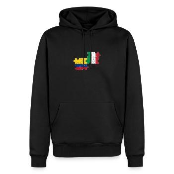 Colombie Italie Vintage Flag Italien - Sweat à capuche Premium bio Homme - noir - Devant - Nico (187cm)