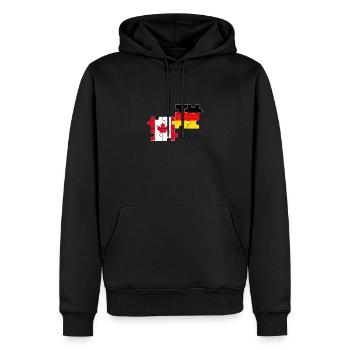 Drapeau Heartbeat Canada Allemagne Canadien - Sweat à capuche Premium bio Homme - noir - Devant - Nico (187cm)