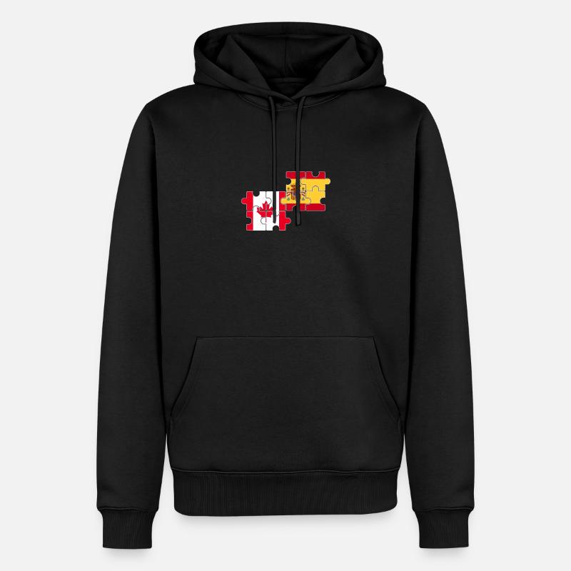 Canada Espagne Drapeau Hispano-Canadien - Sweat à capuche Premium bio Homme - noir
