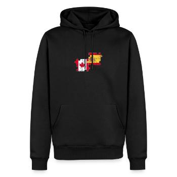Canada Espagne Vintage Flag Espagnol Canadien - Sweat à capuche Premium bio Homme - noir - Devant - Nico (187cm)