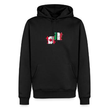 Canada Italie Drapeau d’époque Italien Canadien - Sweat à capuche Premium bio Homme - noir - Devant - Nico (187cm)