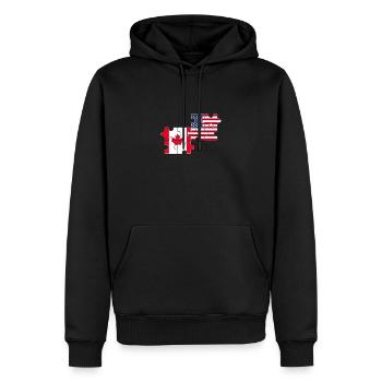 Kanada USA Flagge Amerikanisch Kanadisch - Männer Premium Bio Hoodie - Schwarz - Vorne - Nico (187cm)