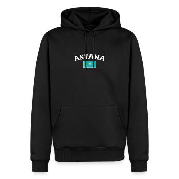 Astana Kazakhstan Kazakh drapeau kazakh - Sweat à capuche Premium bio Homme - noir - Devant - Nico (187cm)
