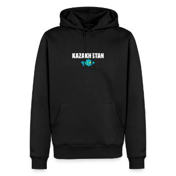 Kazakhstan Karte Kasachstan Kasachische Flagge - Männer Premium Bio Hoodie - Schwarz - Vorne - Nico (187cm)