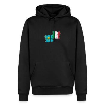 Kazakhstan Italie Drapeau Vintage Kazakh - Sweat à capuche Premium bio Homme - noir - Devant - Nico (187cm)