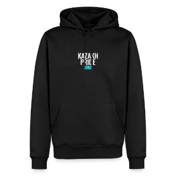 Kazakh Pride Kasachstan Vintage Kasachische Flagge - Männer Premium Bio Hoodie - Schwarz - Vorne - Nico (187cm)