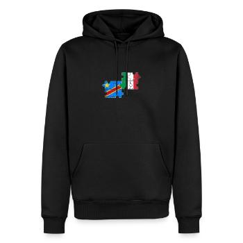 DR Kongo Italien Vintage Flagge Kongolese - Männer Premium Bio Hoodie - Schwarz - Vorne - Nico (187cm)