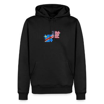 RD Congo USA Flag Américano-Congolais - Sweat à capuche Premium bio Homme - noir - Devant - Nico (187cm)