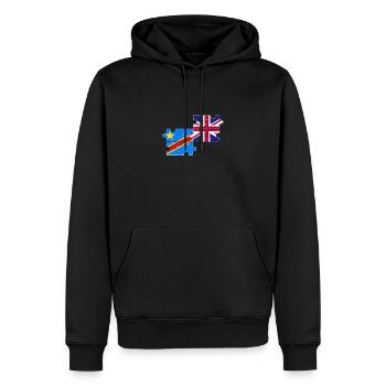 RD Congo Drapeau du Royaume-Uni Britanniques Congolais - Sweat à capuche Premium bio Homme - noir - Devant - Nico (187cm)