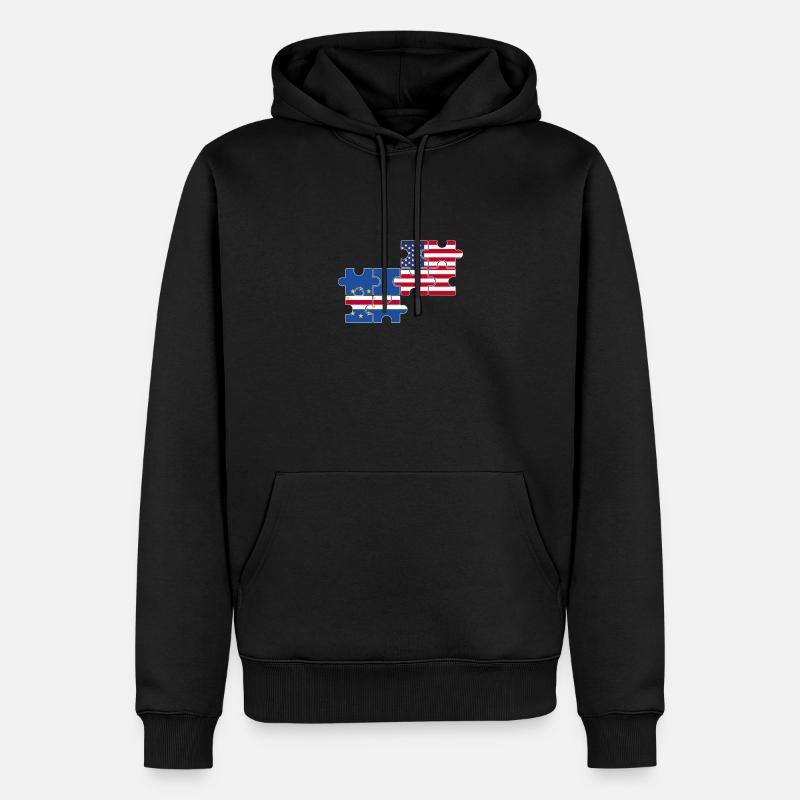 Cap-Vert USA Drapeau américain Cap-Vert - Sweat à capuche Premium bio Homme - noir