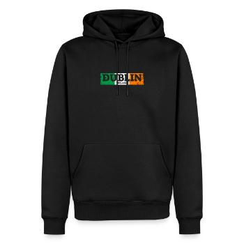 Dublin Vintage Irlande Drapeau irlandais Irlandais - Sweat à capuche Premium bio Homme - noir - Devant - Nico (187cm)