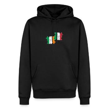 Irland Italien Vintage Flagge Italienisch Ire - Männer Premium Bio Hoodie - Schwarz - Vorne - Nico (187cm)