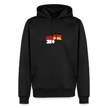 Indonésie Allemagne Drapeau Allemand Indonésien - Sweat à capuche Premium bio Homme - noir - Devant - Nico (187cm)