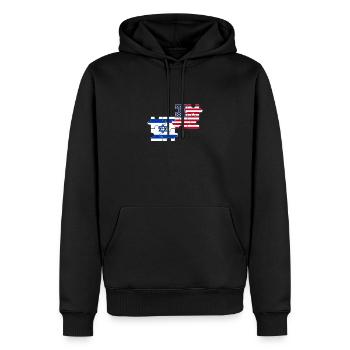 Israel USA Flagge Amerikanisch Israeli - Männer Premium Bio Hoodie - Schwarz - Vorne - Nico (187cm)