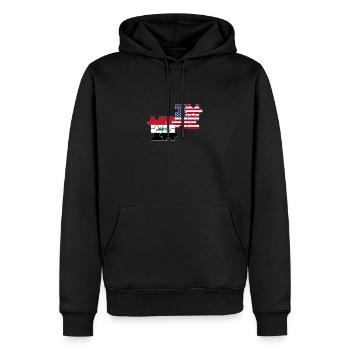 Irak États-Unis Drapeau Irakiens américains - Sweat à capuche Premium bio Homme - noir - Devant - Nico (187cm)