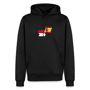 Indonésie Espagne Drapeau Espagnol Indonésien - Sweat à capuche Premium bio Homme - noir - Devant - Nico (187cm)