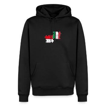 Indonésie Italie Vintage Flag Indonésien - Sweat à capuche Premium bio Homme - noir - Devant - Nico (187cm)