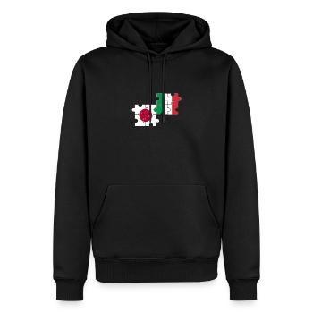 Japon Italie Drapeau Italien Japonais - Sweat à capuche Premium bio Homme - noir - Devant - Nico (187cm)