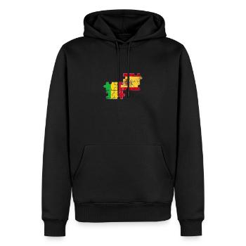 Mali Espagne Drapeau Vintage Espagnol Malien - Sweat à capuche Premium bio Homme - noir - Devant - Nico (187cm)